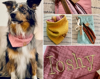 Personalized Muslin Dog Bandana