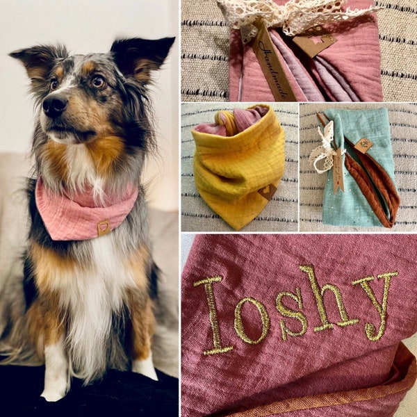 Personalized Muslin Dog Bandana