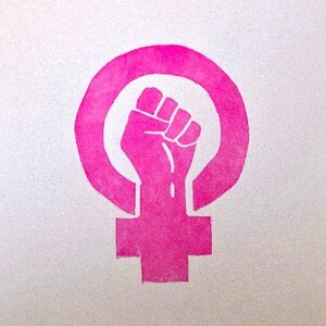 Feminist Icon hand-printed A6 linocut