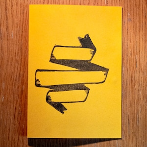 Feier handbedruckte Linolschnittkarte