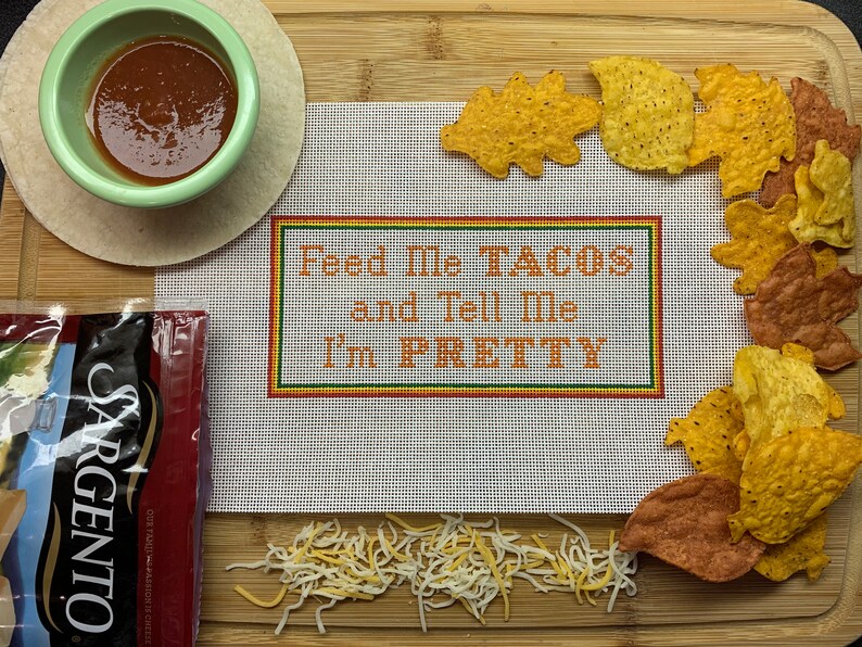 Feed Me Tacos Needlepoint Canvas