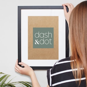 Black Wooden Picture Frame with White Mount, Handmade in UK, sizes A1 to A6, contemporary frame, various sizes, white wooden frame