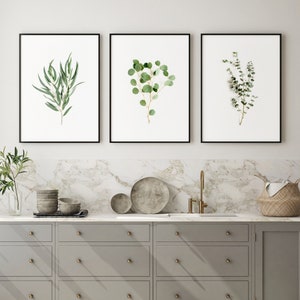 Set Of Three Modern Botanical Home Unframed Prints wall decor nature wildlife art floral modern stylish trendy
