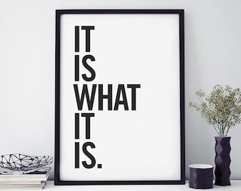 Custom Made Personalised Favourite Saying Quote Contemporary Print Black and White Modern Bold Words Use your Own Words