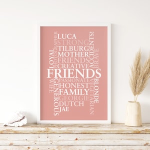 Personalised Word Cloud Print. Home Art Wall Decor Gift Framed Print A4 A3