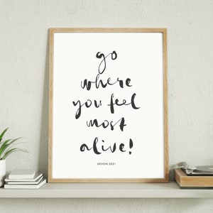 Custom made Personalised Brush Affect Print, use own quote print, own words brush effect art, personalised prints, home decor monochrome