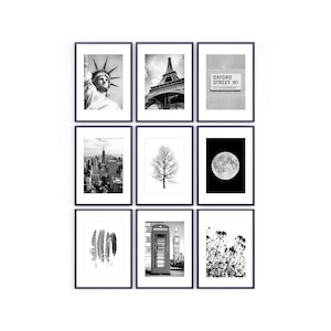 Sélection d&#39;impressions contemporaines en noir et blanc, oeuvre non encadrée pour la maison, choisissez une image, photographie moderne monochrome à choisir