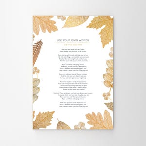 Gepersonaliseerde gedichtafdruk: aangepaste bloementeksten, geloften, leescadeau