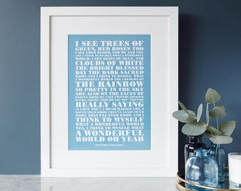 Custom Made Words Poster, Personalised Favourite Lyrics Print, Favourite Song Print Art Home Wall Decor 20 colours Anniversary First Dance
