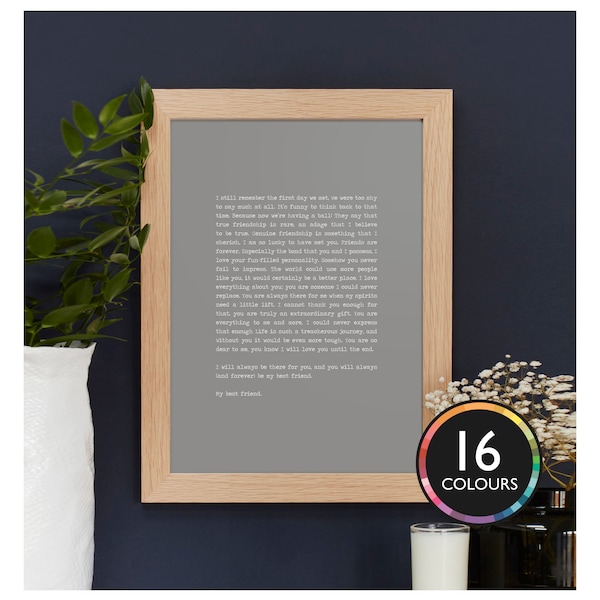 Use Your Own Words Personalised Print. Stylish and Modern Anniversary Gift. Framed. Wall Decor. Handmade.