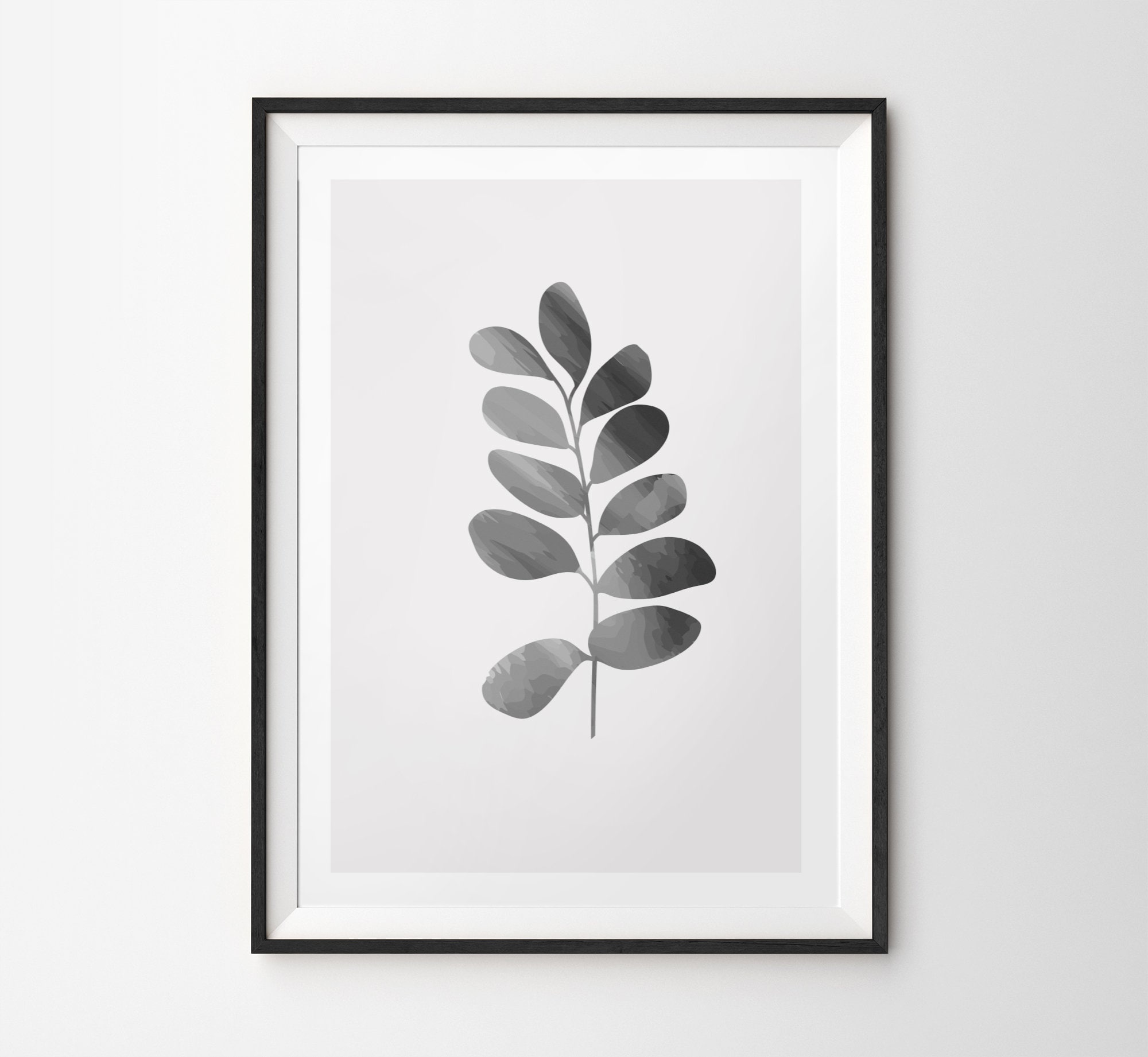Black and White Modern Botanical Prints Set of 3 for Home, Wall Decor ...