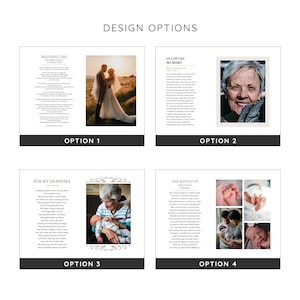 Custom Made Personalised Poem Photo Print A4 A3 Wedding Baby Funeral ...