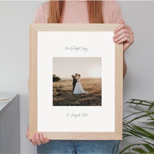 Use Your Own Wedding Photo Personalised Photo Print Custom Made Choice of Colours and Sizes. Gift. Family. Home. Wall Decor.