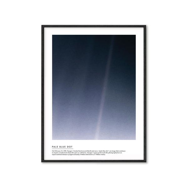 Pale Blue Dot Space Poster. Home Wall Decor Office Art Frame NASA Earth Planet Handmade Made To Order