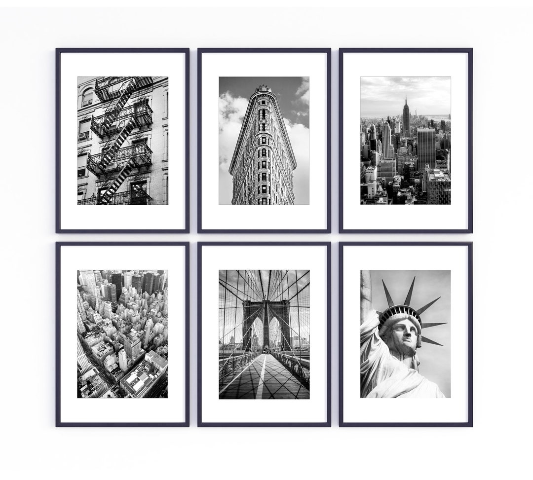 Set of 6 Black and White New York City Unframed Prints, NYC Prints ...