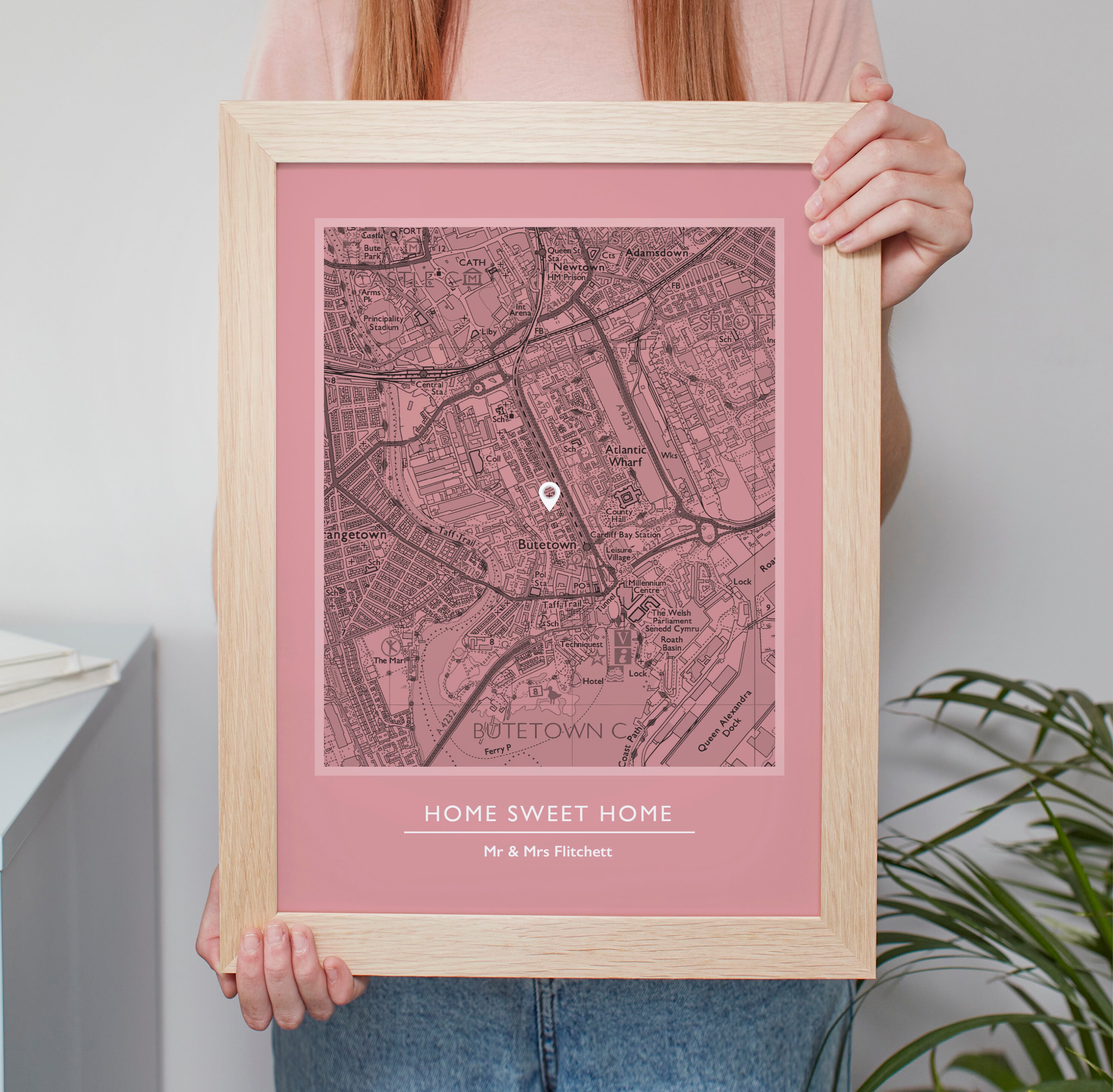 Postcode Map Personalised Custom Made Personalised Home UK Map Print Handmade Gift for New ...