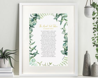 Your Favourite Poem Lyrics Words Personalised Print. Floral Unframed Poster 8x10,A4, A3, A2. Custom Made