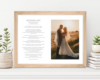 Custom Made Personalised Poem Photo Print A4 A3 Wedding Baby Funeral Memory Lyrics Anniversary Keepsake