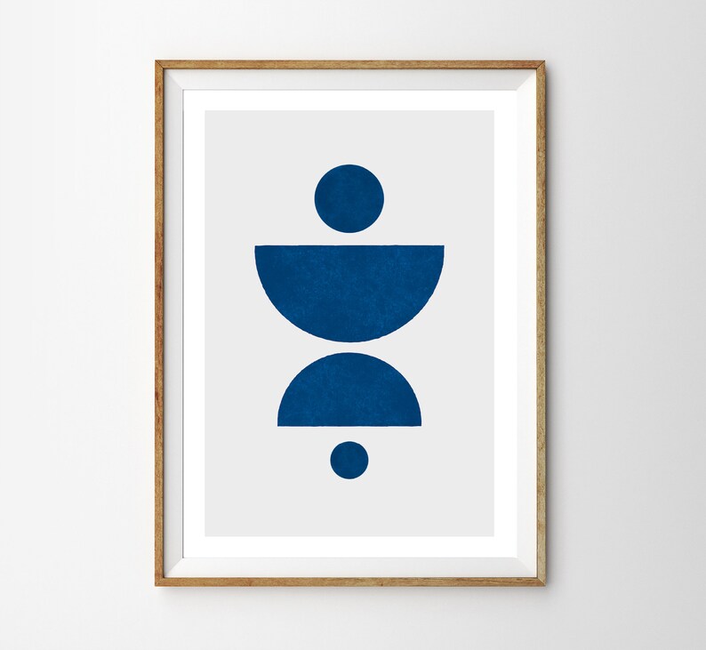 Set of Three Blue Abstract Prints Set of 3 for Home, Wall Decor Line ...