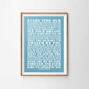 Amazed by Lonestar Unframed song Lyrics Typography Print A4 A3 A2 Wall Decor Poster