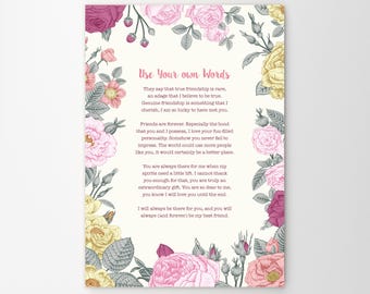 Your Favourite Words Personalised Print. Use Your Own Poem, Lyrics. Unframed Poster A4, A3, A2. Custom Made. Anniversary Paper Gift