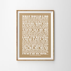 All of Me by John Legend Unframed song Lyrics Typography Print A4 A3 A2 Wall Decor Poster