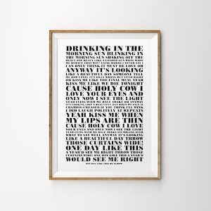 One Day Like This by Elbow Unframed song Lyrics Typography Print A4 A3 A2 Wall Decor Poster