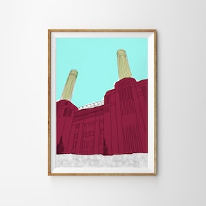 Battersea Power Station Illustration Unframed Print Art Home Wall Decor Contemporary Modern Poster London