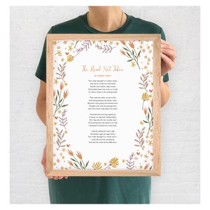 Blumen Illustration Personalisiertes Gedicht Druck. Verwenden Sie Ihre eigenen Worte. Jubiläumsgeschenk. Gerahmt. Wanddekoration. Handgefertigt.