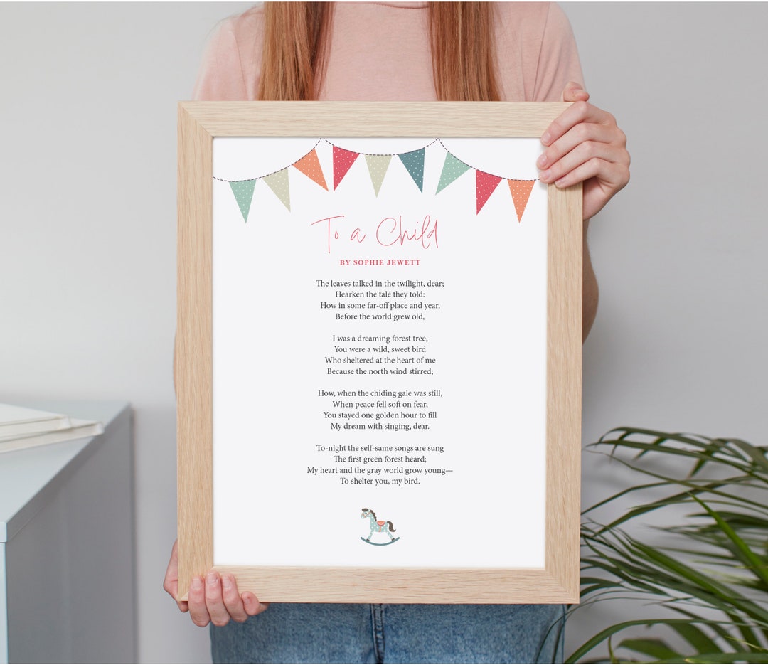 Custom Made Nursery Wall Decor Personalised Children's Favourite Poem ...