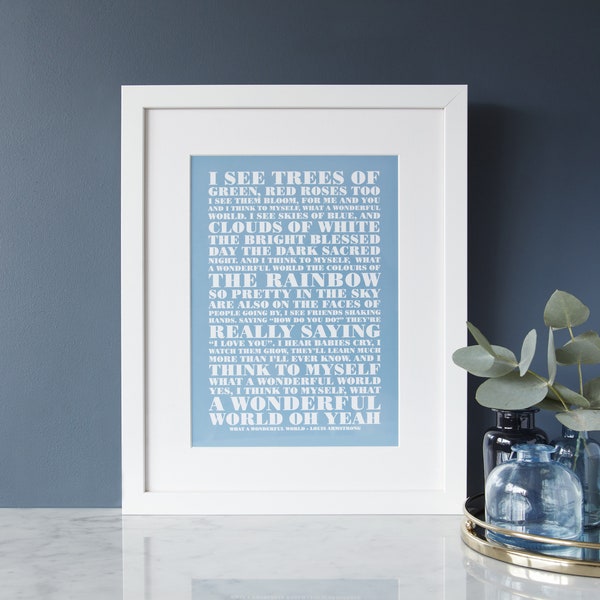 Personalised Favourite Lyrics Unframed Print, custom made lyrics poster, favourite song print