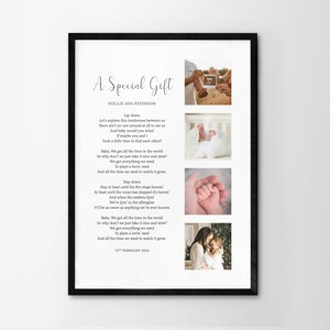 Personalised Photo Poem Print: Custom Wall Decor, Family Keepsake. Wedding Anniversary Photo Gift. Framing Art Handmade Use your own content