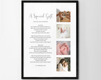 Personalised Photo Poem Print Available Framed. Use your Own Photos Words. Wall Decor. Reading. Keepsake. Wedding. Family. Funeral.