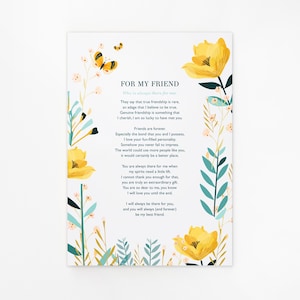 Digital File Personalised Floral Illustration Poem Use your Own Words Custom Made Wedding Anniversary Funeral Reading Gift Butterfly