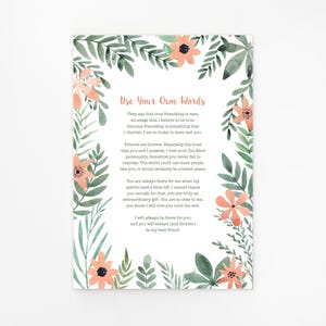 Use your Own Words Custom Made Personalised Print. Favourite Poem Lyrics Floral Poster Wedding Anniversary Funeral Reading Gift 8x10,A4,A3
