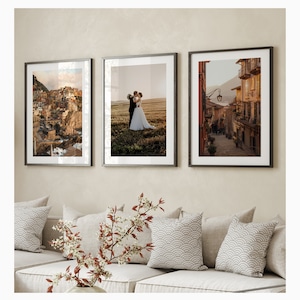 Use Your Own Wedding Photo&#39;s Prints. Wall Hanging. Personalised. Wedding Travel Baby Family. Framing Wall Decor. Posters. Handmade.