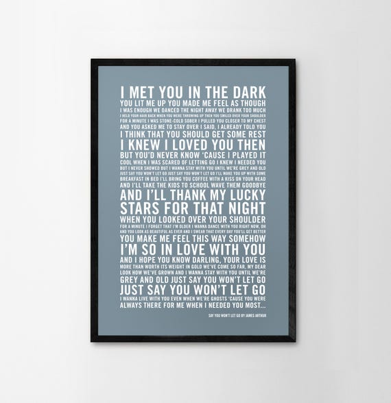 Custom Personalised Song Lyrics Print. Word Art, Home Decor. Favourite Song. First Dance. Wedding Anniversary Custom Made Gift