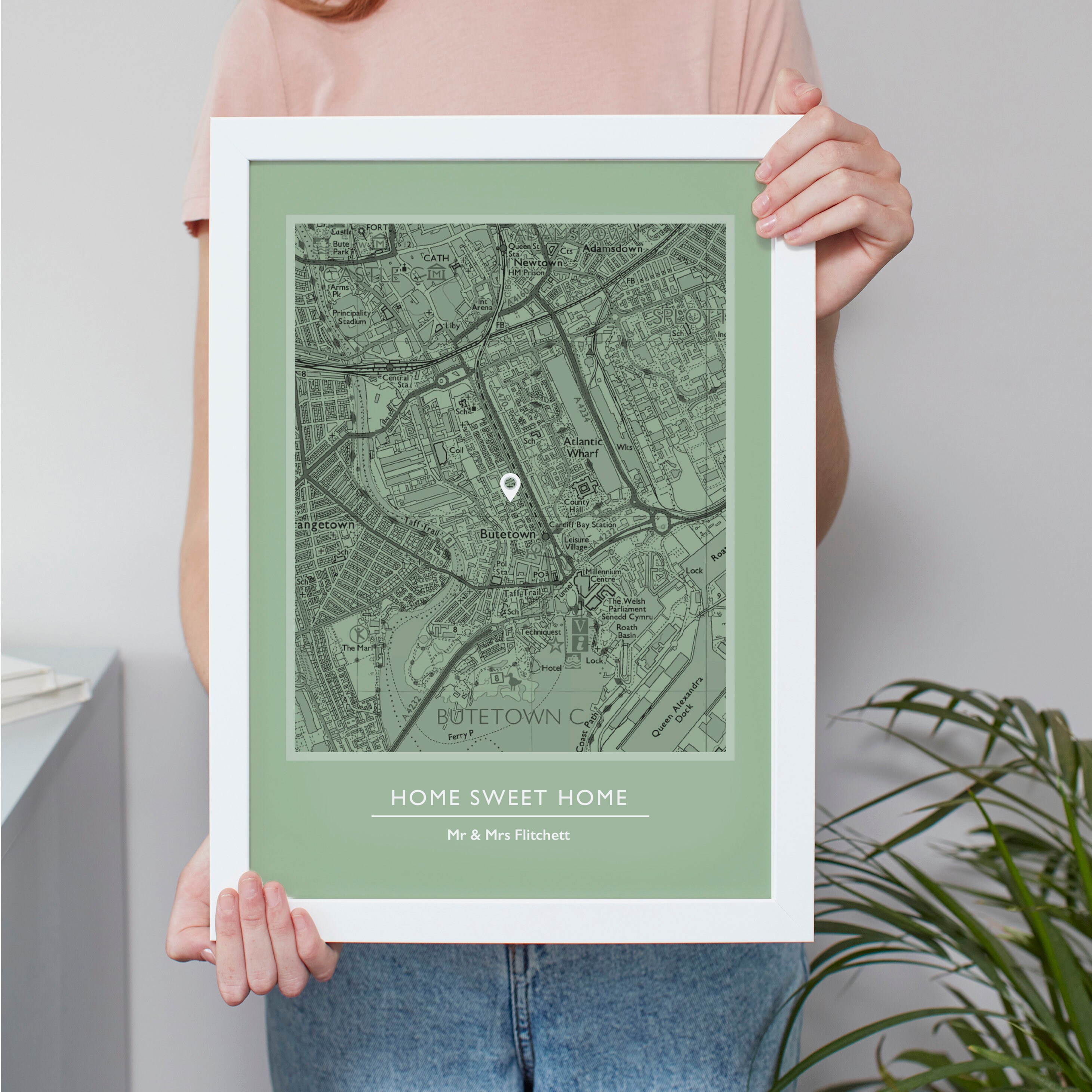 Postcode Map Personalised Custom Made Personalised Home UK Map Print Handmade Gift for New ...