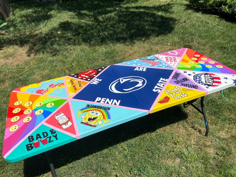 Hand painted 6ft plastic beer pong table examples Etsy