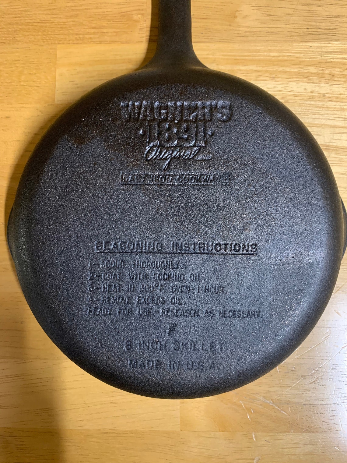 Wagner's 1891 Original 8 Cast Iron Skillet Etsy
