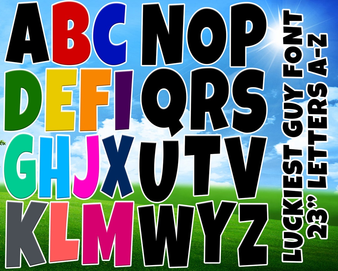 23 Luckiest Guy Alphabet A Z Yard Cards Stakes Not Etsy