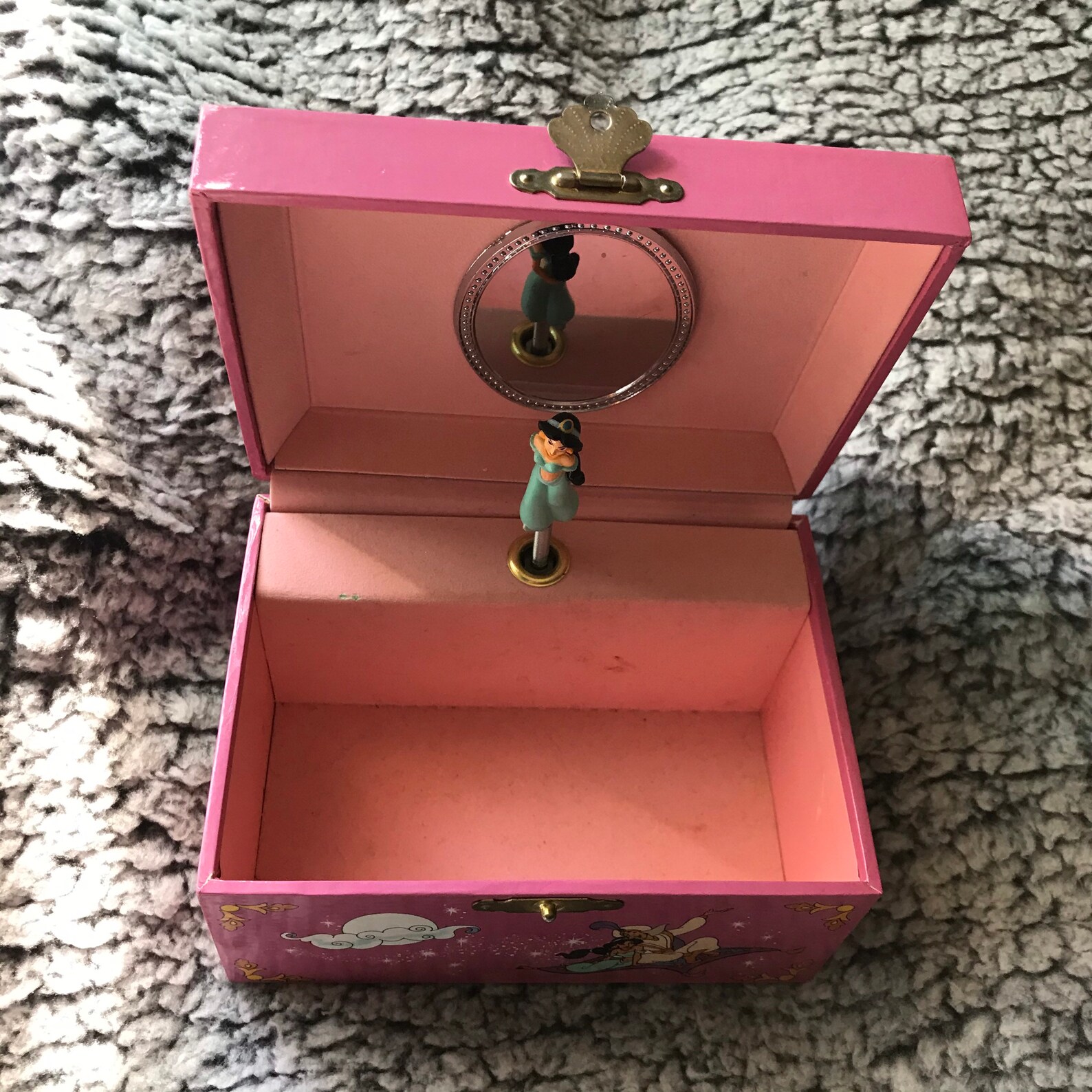 90s Jasmine Jewelry Music Box Aladdin Music Box Jewelry Etsy