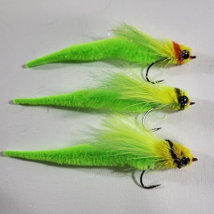 3 Pack Dragon Tail Peacock Bass flies