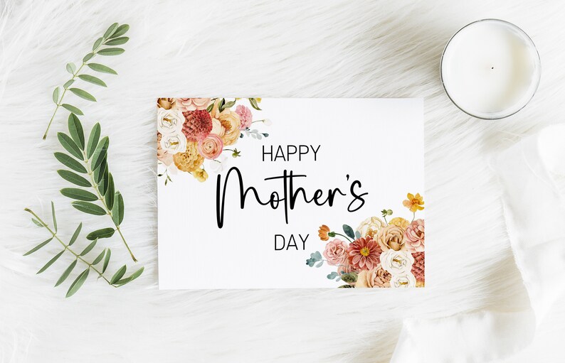 Mother's Day Handmade Greeting Card For Mother's Day Floral Card For Grandma Happy Mother's Day