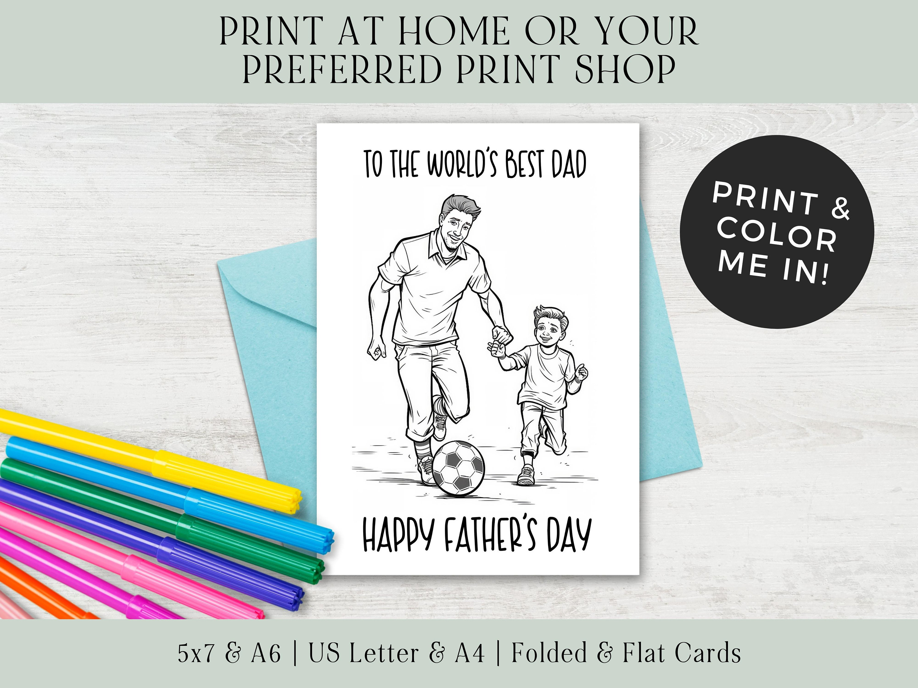 Father's Day Card Printable Coloring | Printable Fathers Day Card to ...