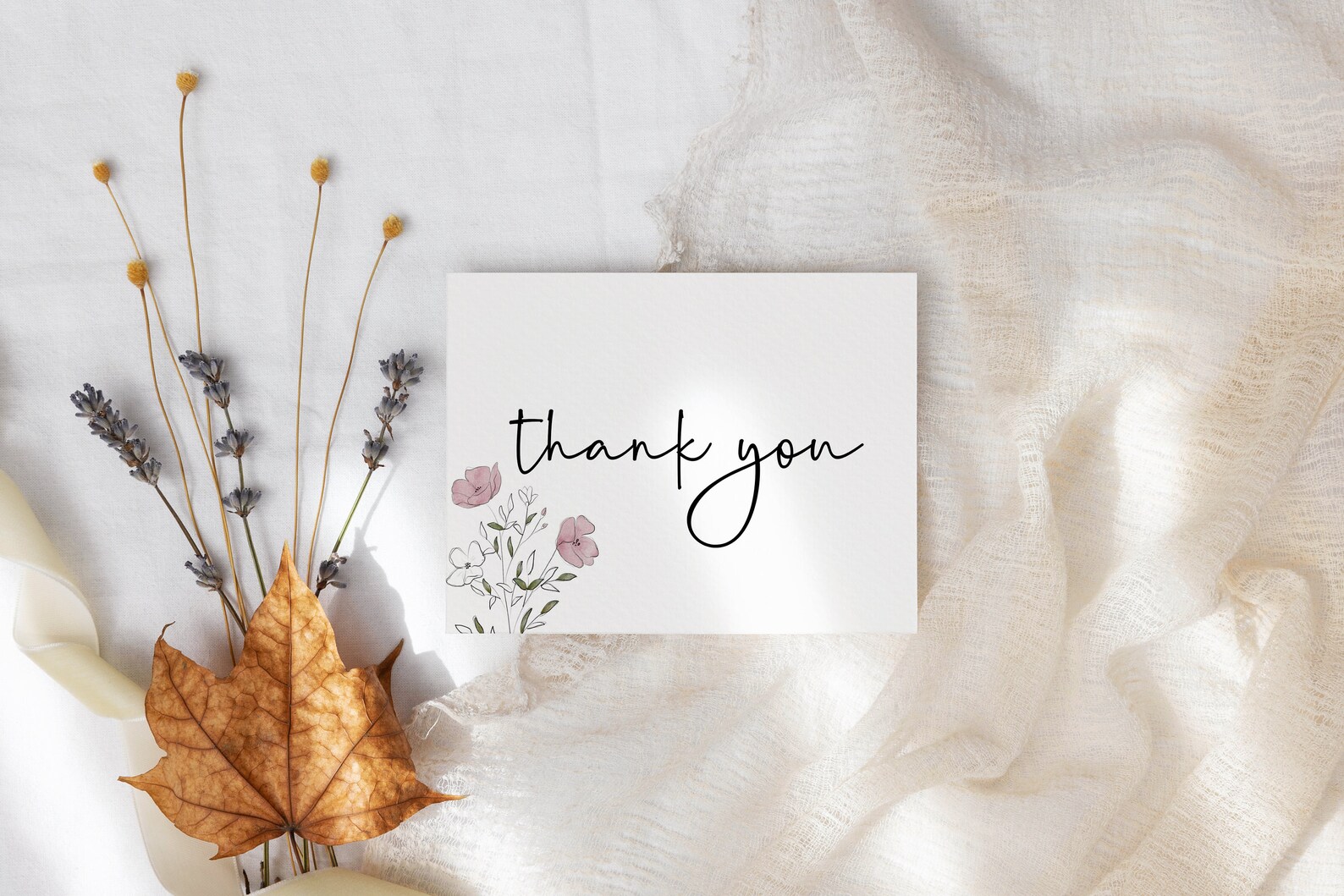 Printable Floral Thank You Cards | Printable Thank You Card | Printable ...