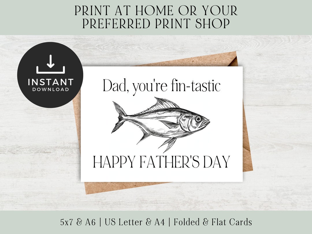 Funny Fathers Day Card | Fishing Fathers Day Card | Fathers Day Card ...