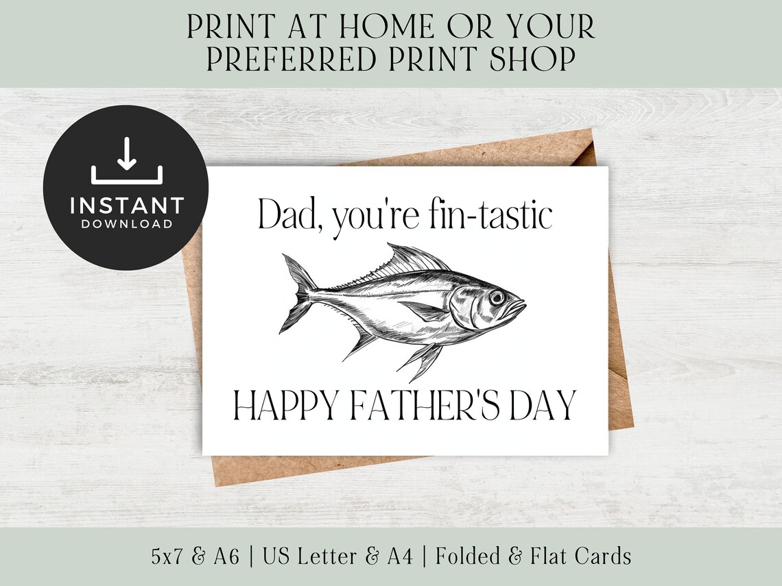 Funny Fathers Day Card | Fishing Fathers Day Card | Fathers Day Card ...