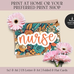 Card For Nurses Printable PDF | Thank You Cards For Nurses Week | Nurse Appreciation Week Printable Card | Nurse Thank You Cards Printable