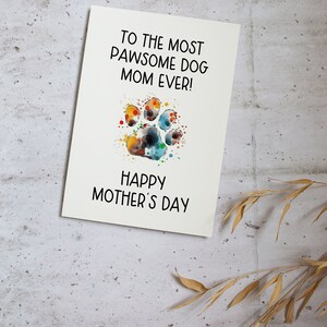 Cute Pawsome Mother's Day Card | Mothers Day Card Dog | Printable ...